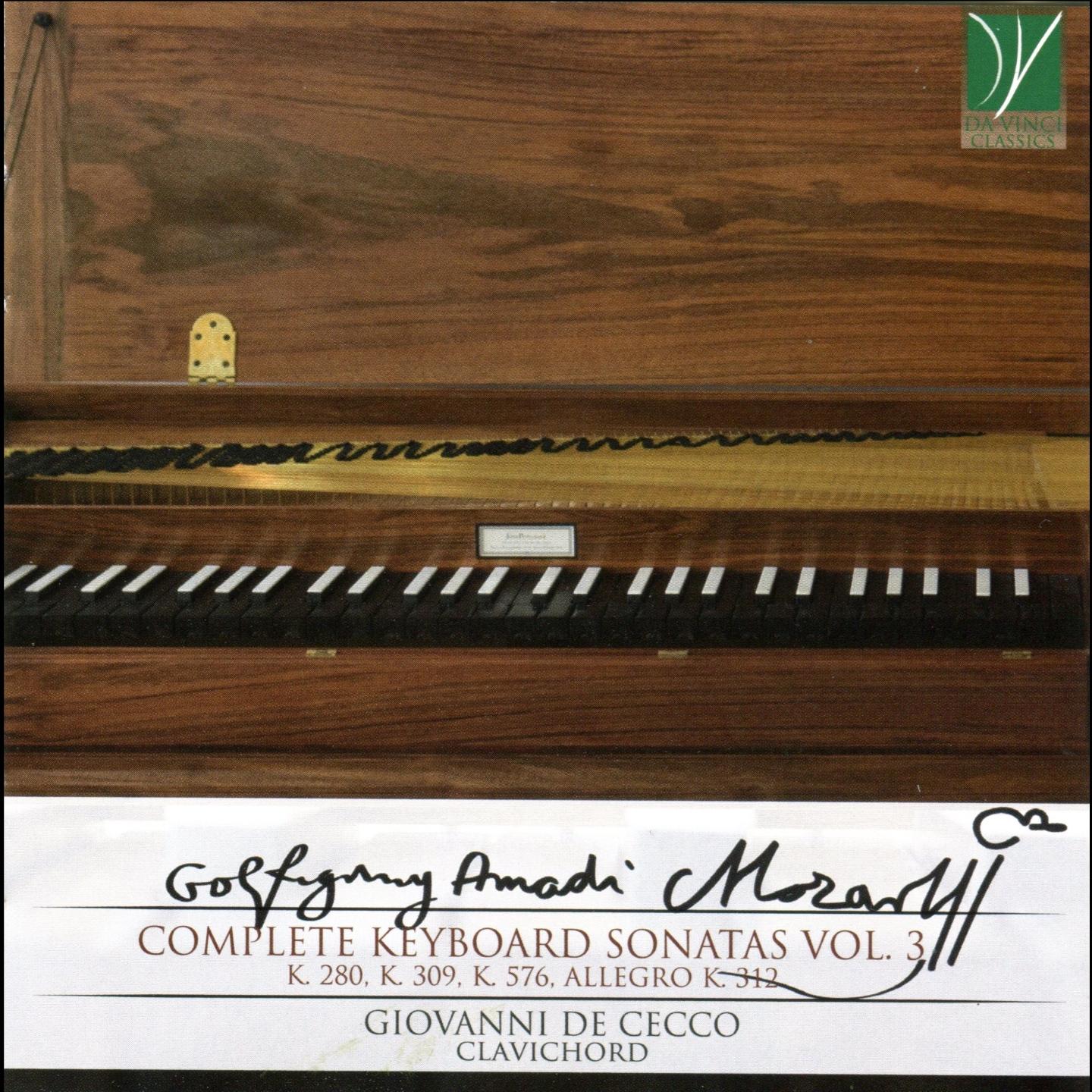 MOZART: COMPLETE KEYBORD SONATAS VOL. 3