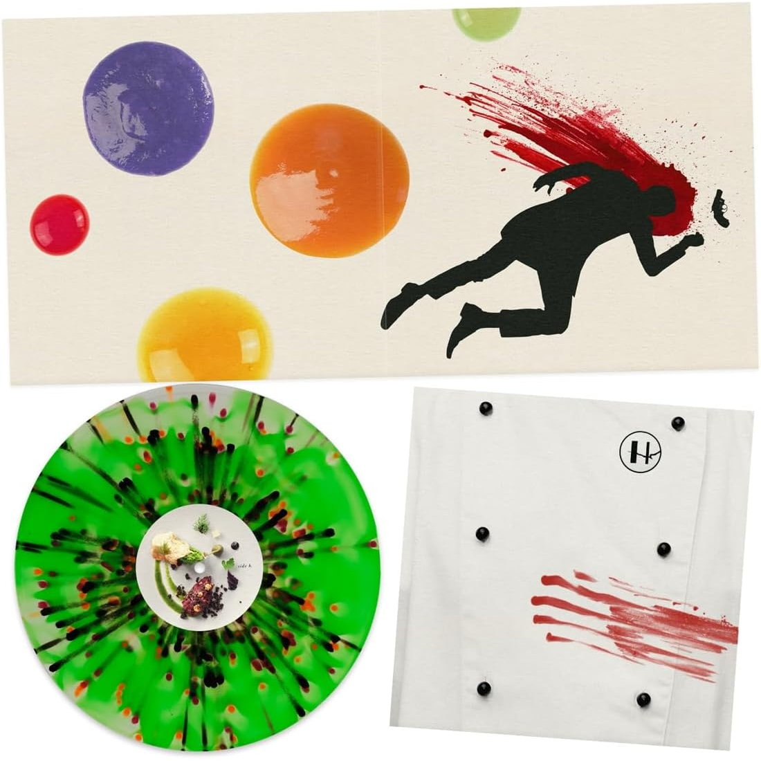 THE MENU 180GR. GREEN W/ PURPLE & ORANGE SPLATTER