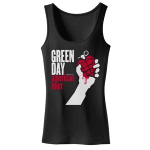 AMERICAN IDIOT JUNIORS TANK T-SHIRT BLACK L