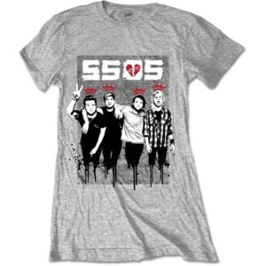 5 SECONDS OF SUMMER: 2 FINGER DRIPPED (T-SHIRT DONNA TG. XL)
