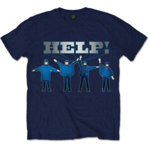 BEATLES (THE): HELP SILVER LOGO NAVY (T-SHIRT UNISEX TG. 2XL)
